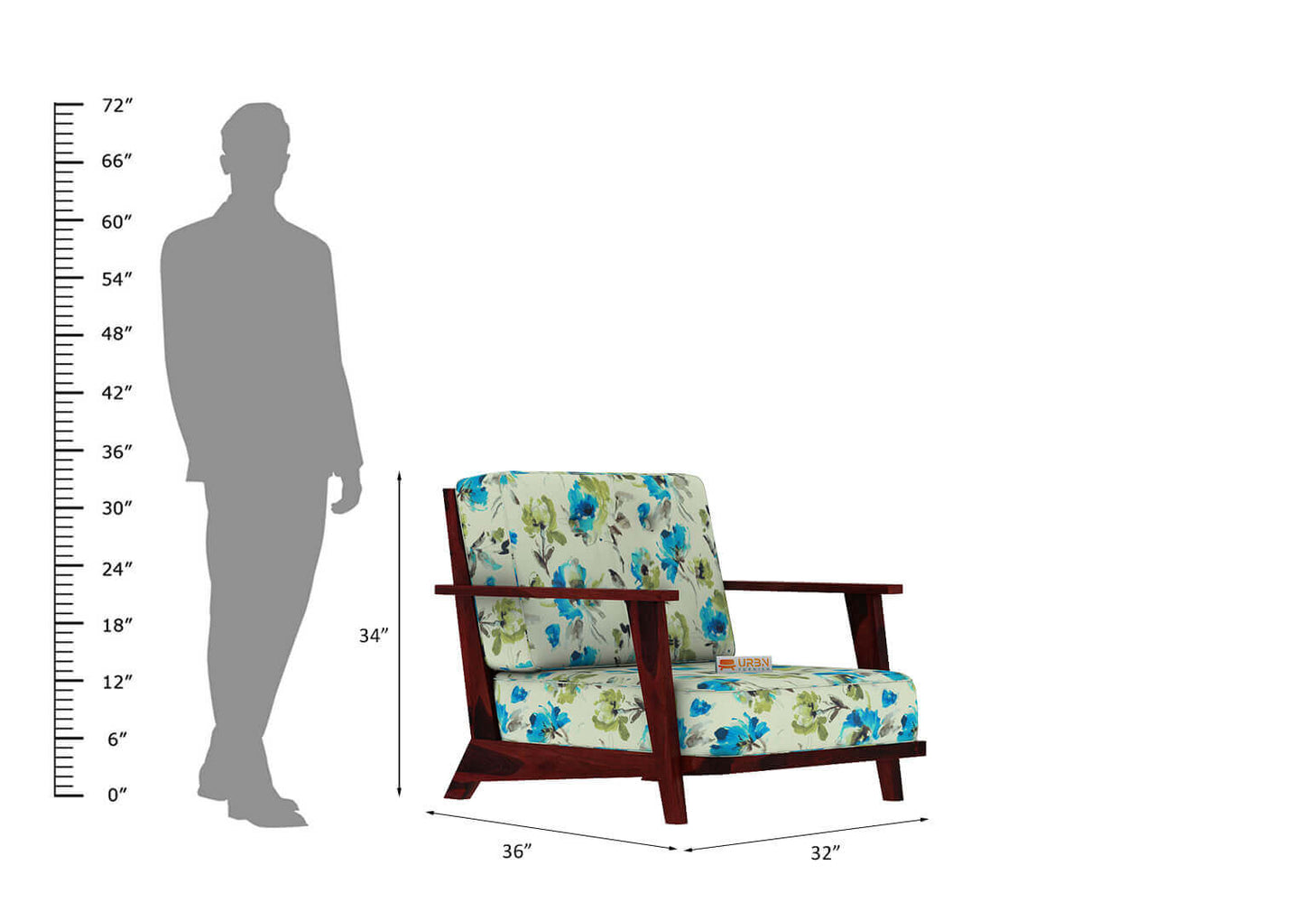 Alora Lounge Chair (Printed Fabric) - Urbnfurnish