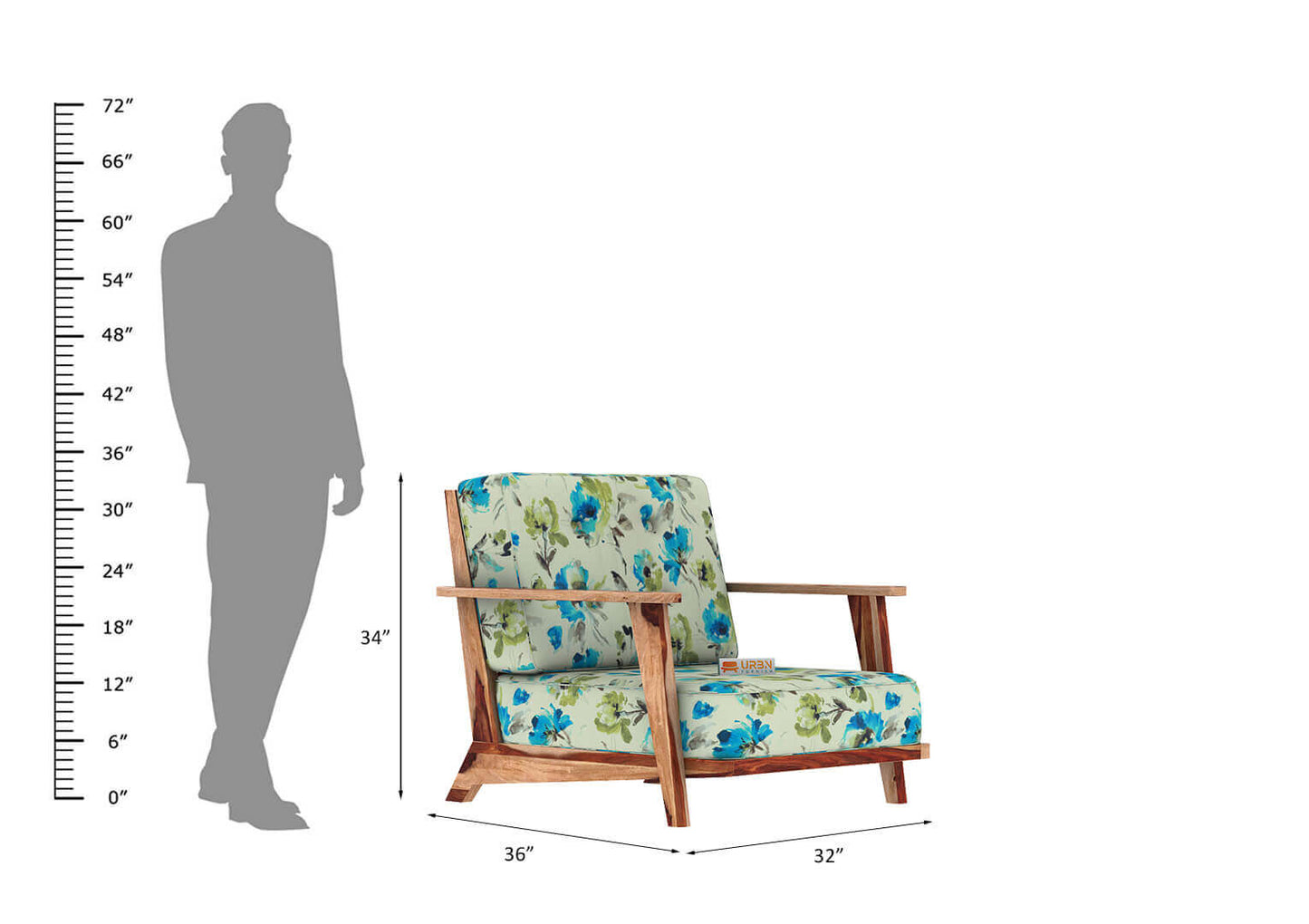 Alora Lounge Chair (Printed Fabric) - Urbnfurnish