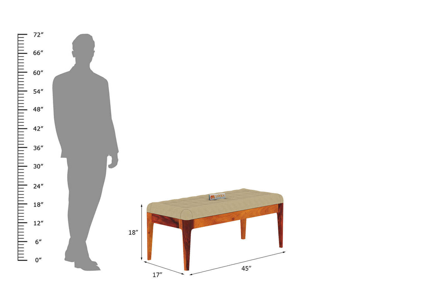 Amida Bench With Cushioned Seating - Urbnfurnish