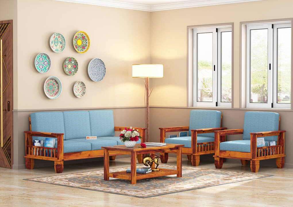 Angelic Wooden 3+1+1 Sofa Set - Urbnfurnish
