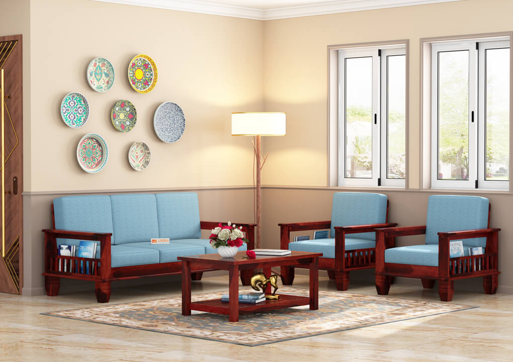 Angelic Wooden 3+1+1 Sofa Set - Urbnfurnish