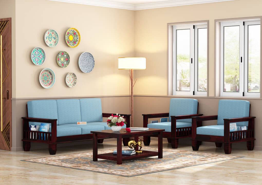 Angelic Wooden 3+1+1 Sofa Set - Urbnfurnish