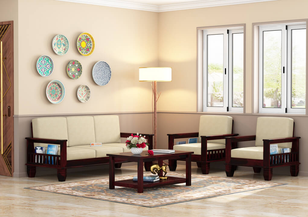 Angelic Wooden 3+1+1 Sofa Set - Urbnfurnish
