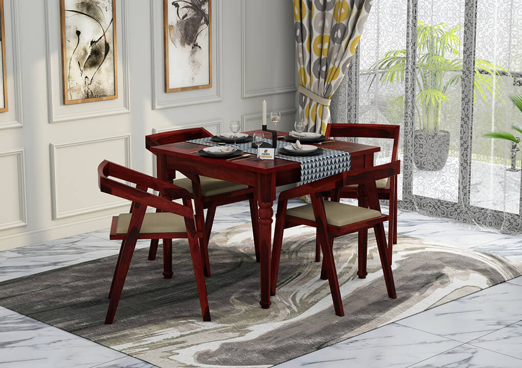 Aryan-4-Seater-Dining-Set-Mahogany-Ivory_1