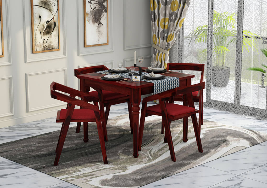 Aryan-4-Seater-Dining-Set-Mahogany-Red_1