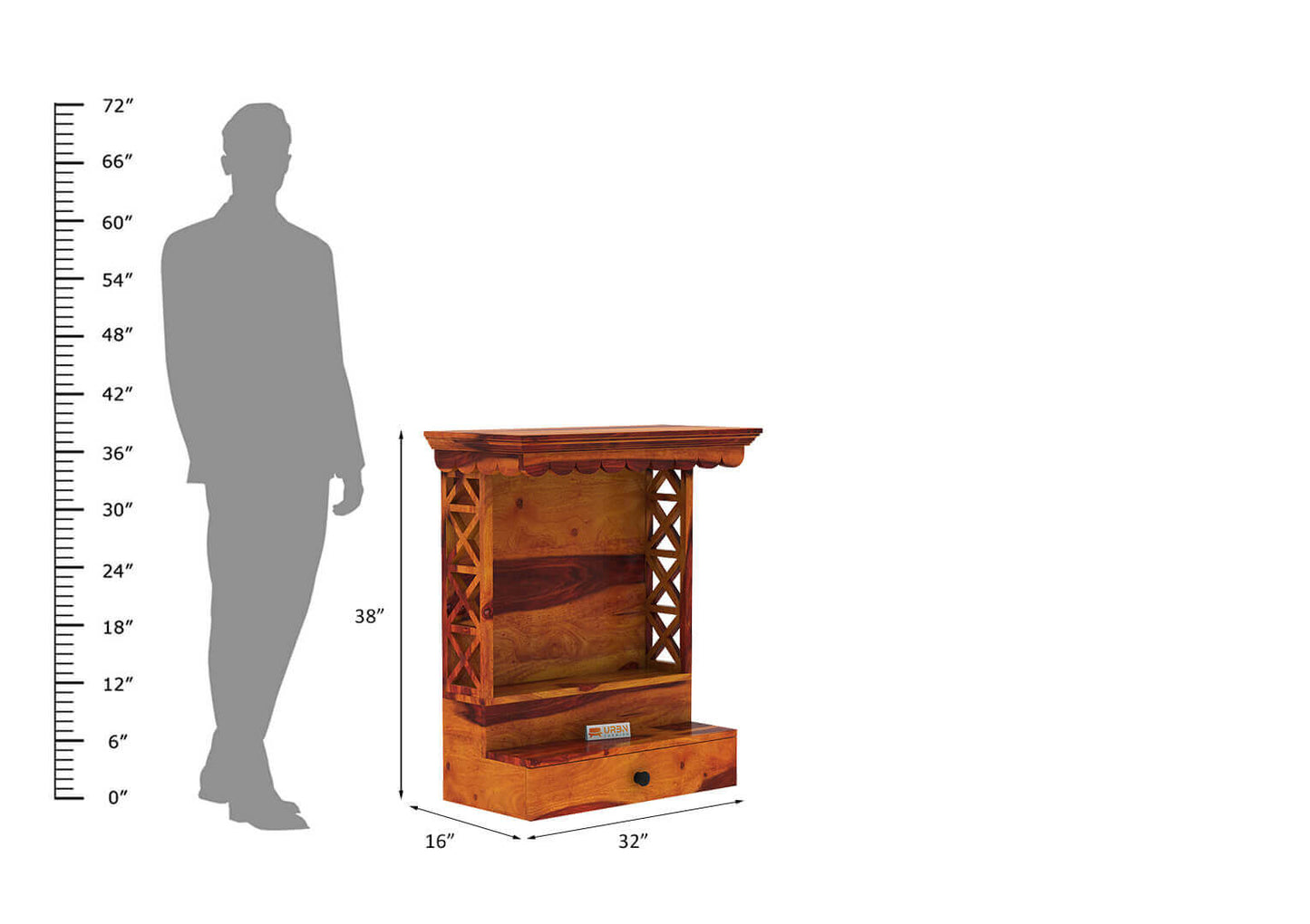 Bliss Home Temple (Honey Finish) - Urbnfurnish