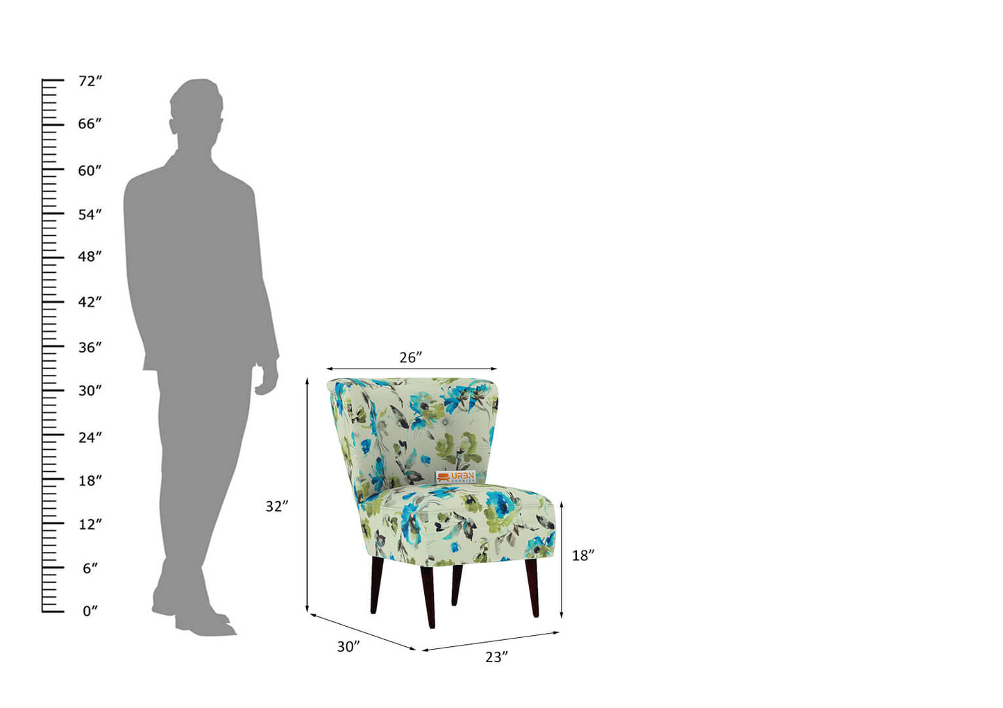 Cadiz Lounge Chair (Printed Fabric) - Urbnfurnish