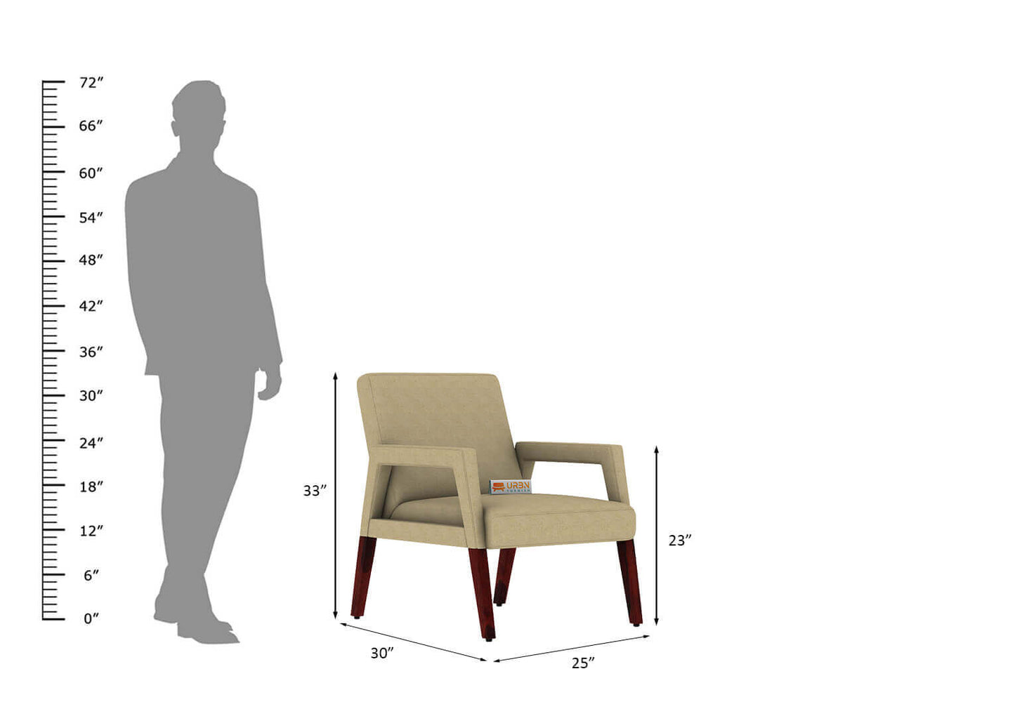Crister Arm Chair with Cushion Arm - Urbnfurnish