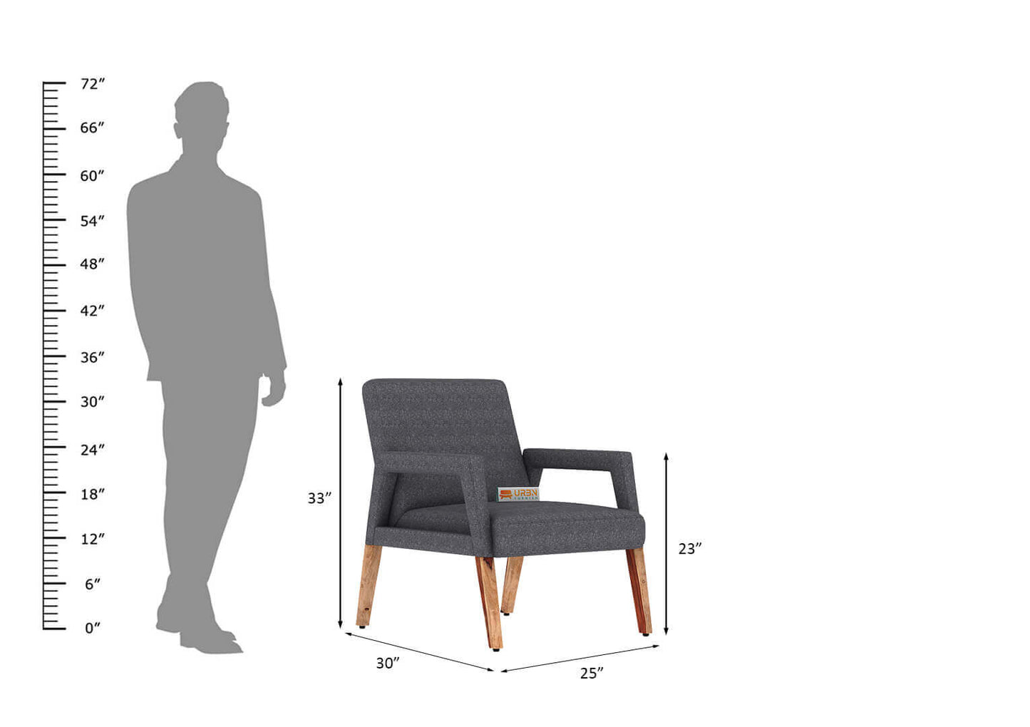 Crister Arm Chair with Cushion Arm - Urbnfurnish