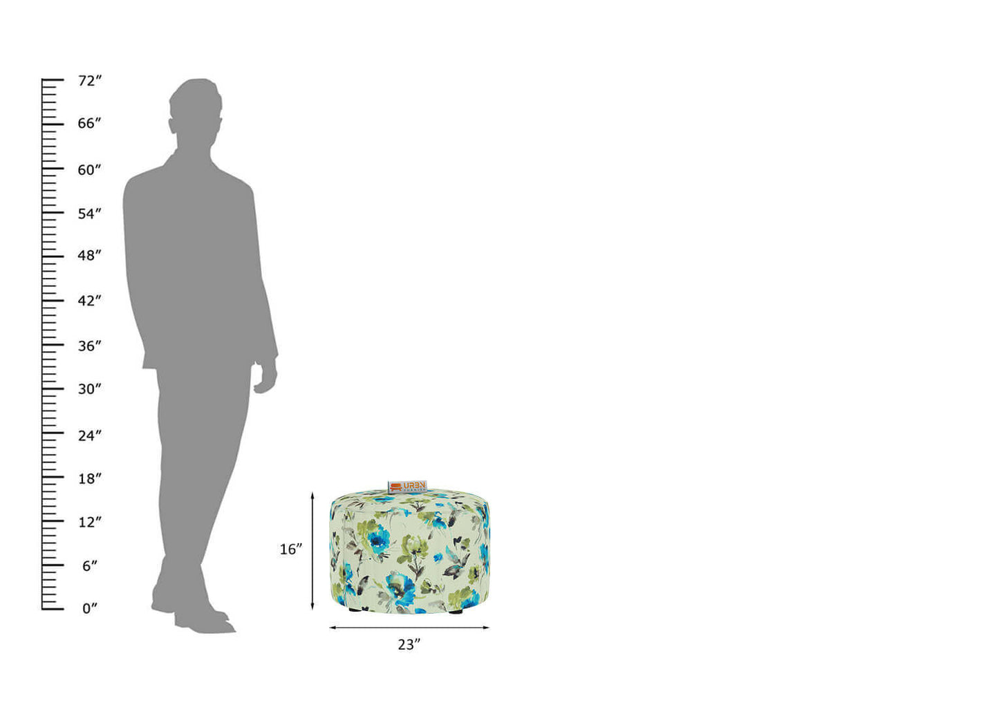 Denart Pouffe (Printed Fabric) - Urbnfurnish