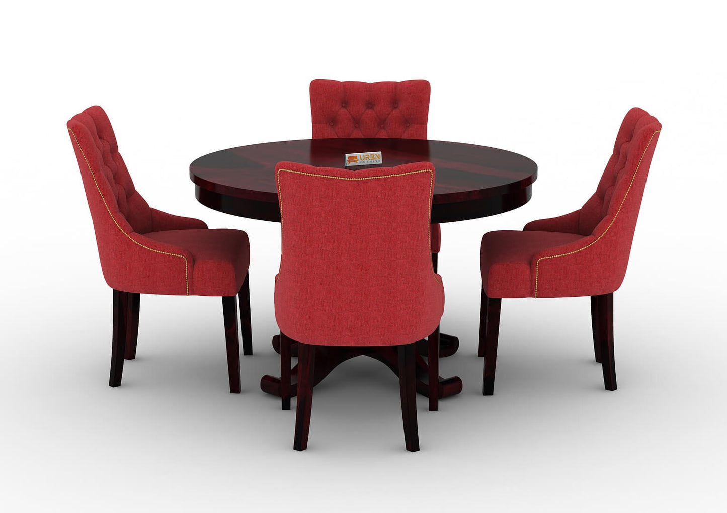 Driti-4-Seater-Round-Dining-Set-Walnut-Red_2