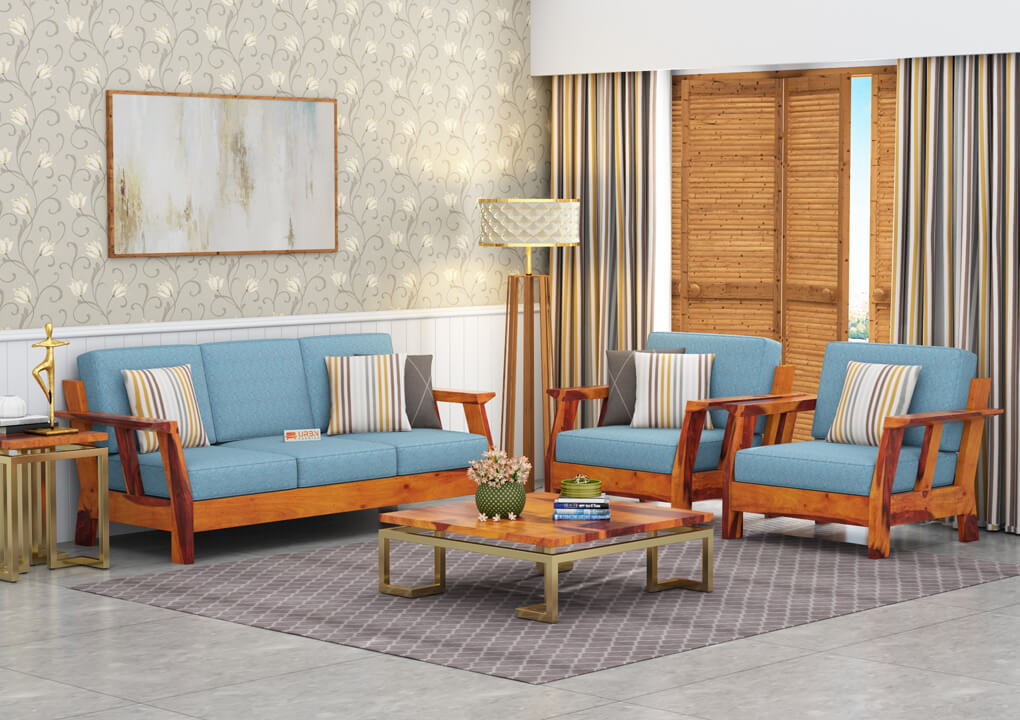Edkin Wooden 3+1+1 Sofa Set - Urbnfurnish