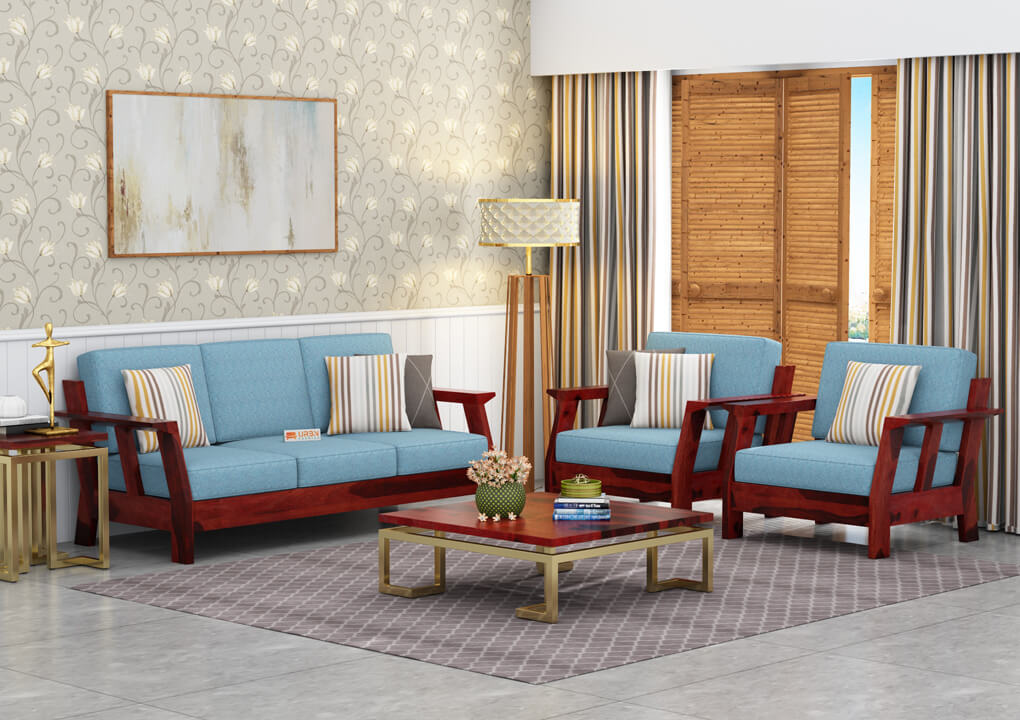 Edkin Wooden 3+1+1 Sofa Set - Urbnfurnish