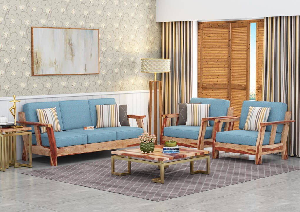 Edkin Wooden 3+1+1 Sofa Set - Urbnfurnish