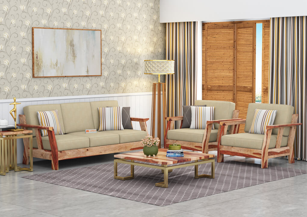 Edkin Wooden 3+1+1 Sofa Set - Urbnfurnish