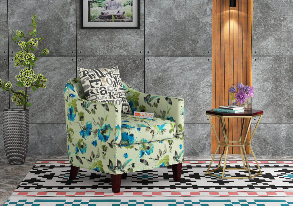 Emira Lounge Chair (Printed Fabric) - Urbnfurnish