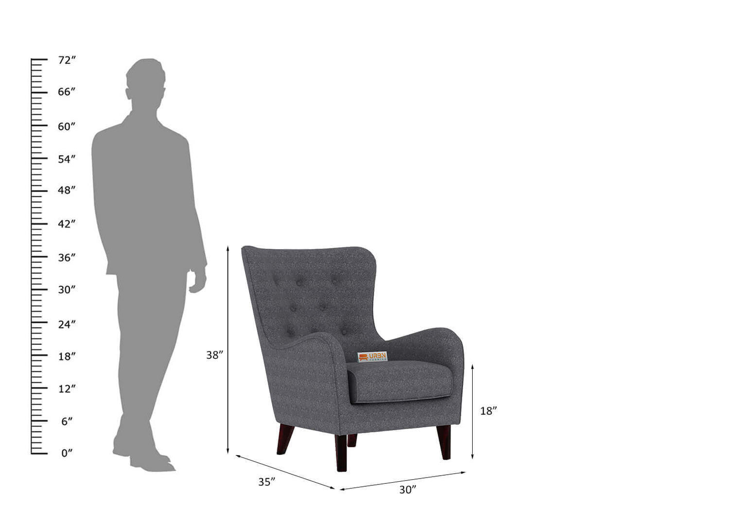 Erica Wingback Chair - Urbnfurnish