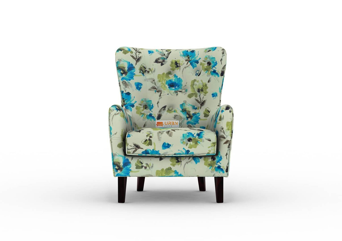Erica Wingback Chair (Printed Fabric) - Urbnfurnish