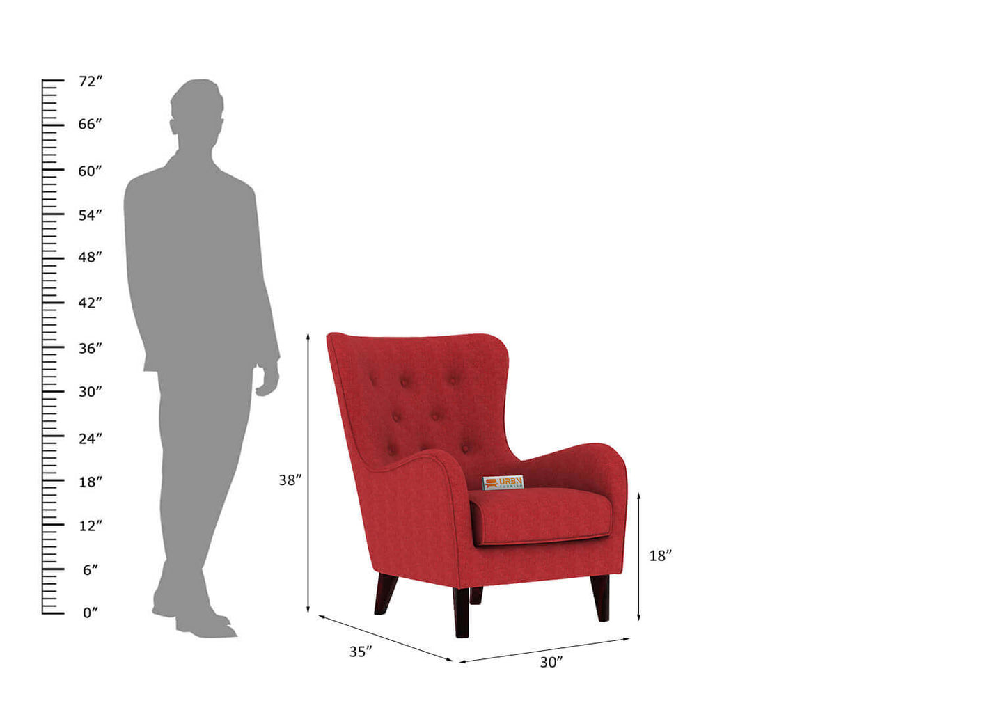 Erica Wingback Chair - Urbnfurnish