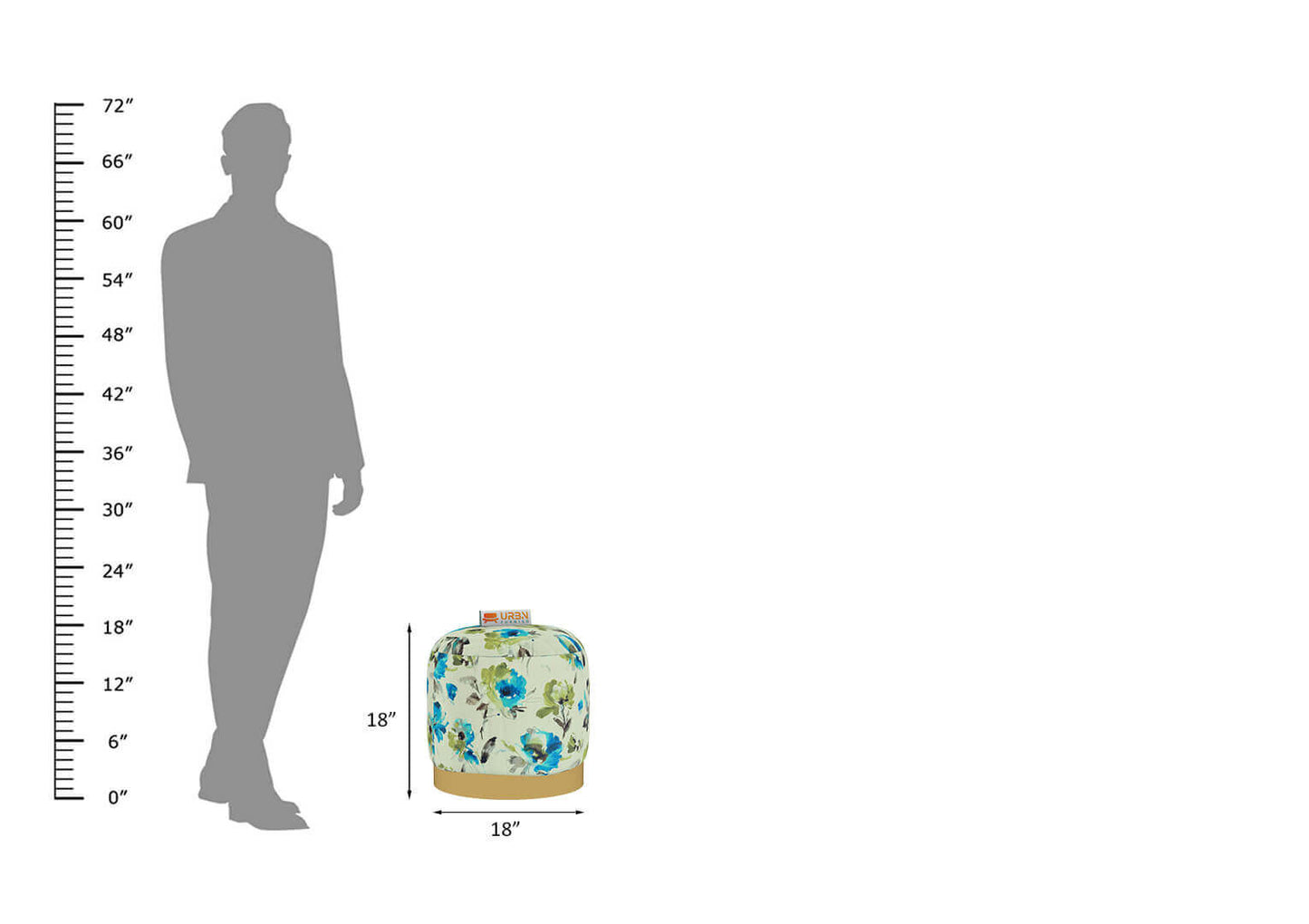 Feliza Pouffe (Printed Fabric) - Urbnfurnish