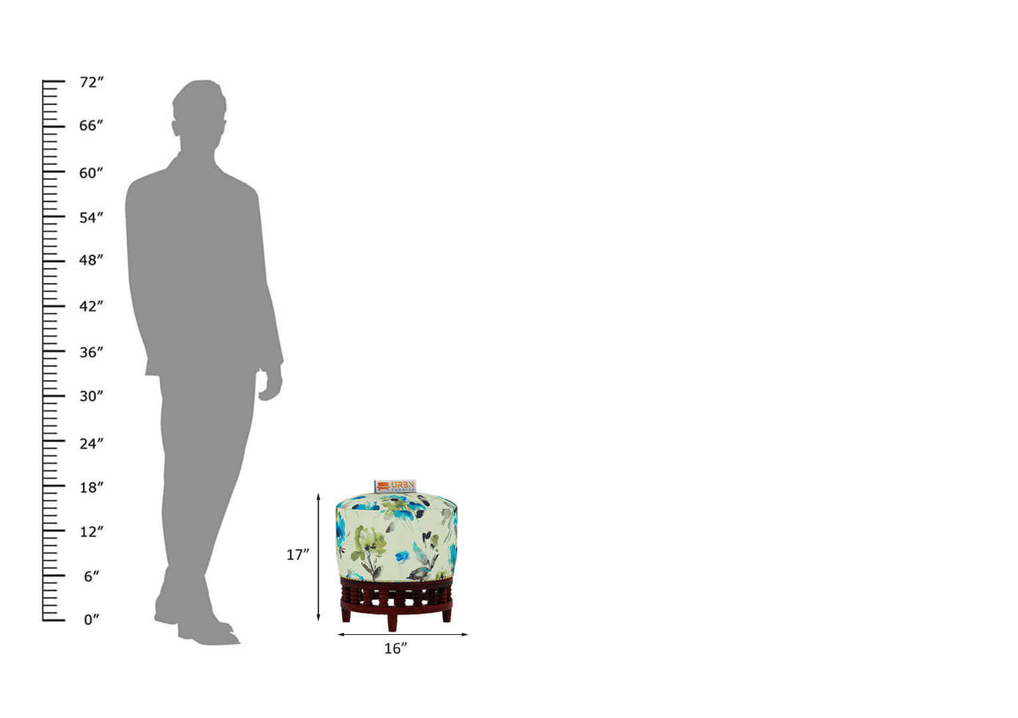 Echo Stool (Printed Fabric) - Urbnfurnish