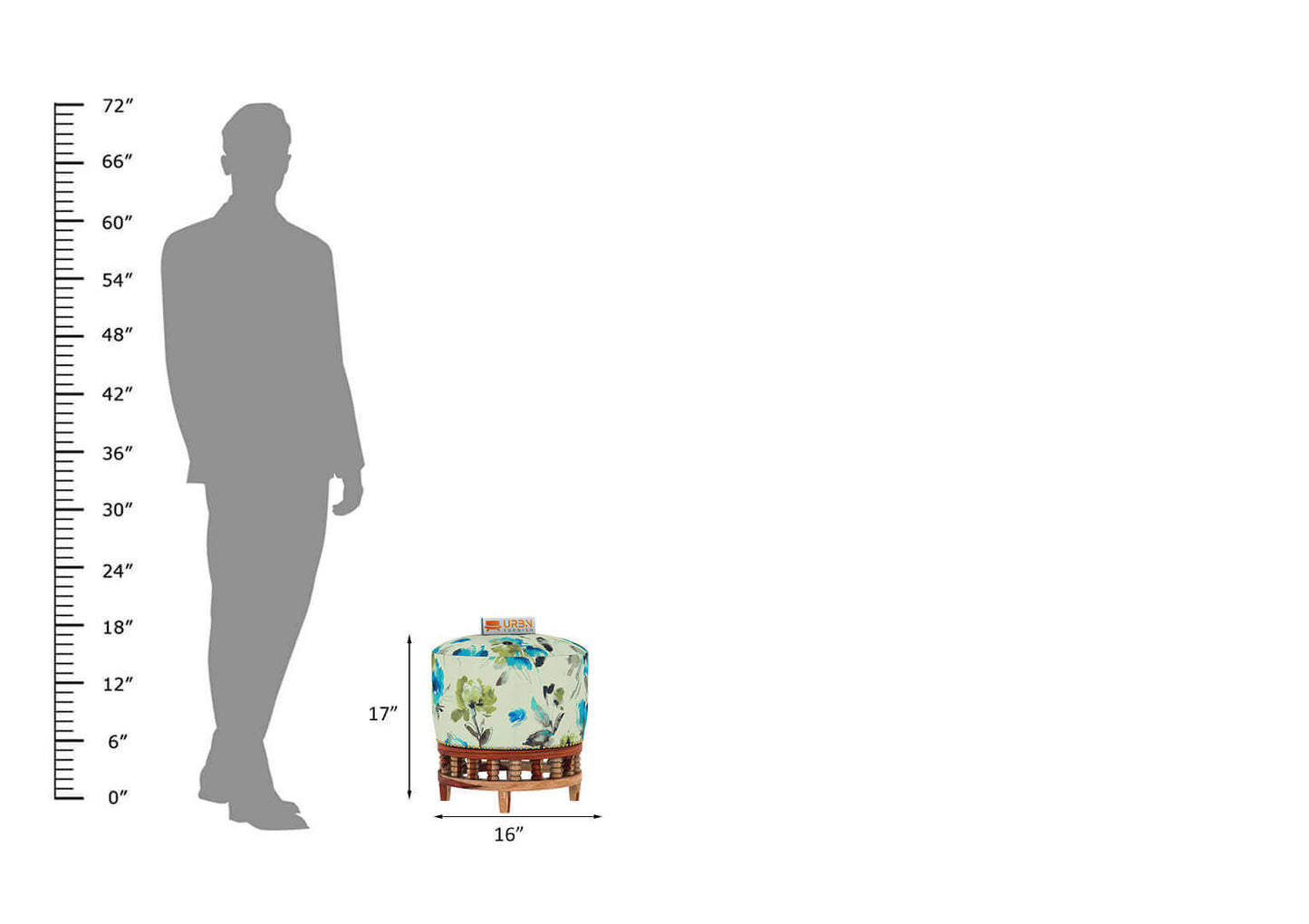 Echo Stool (Printed Fabric) - Urbnfurnish