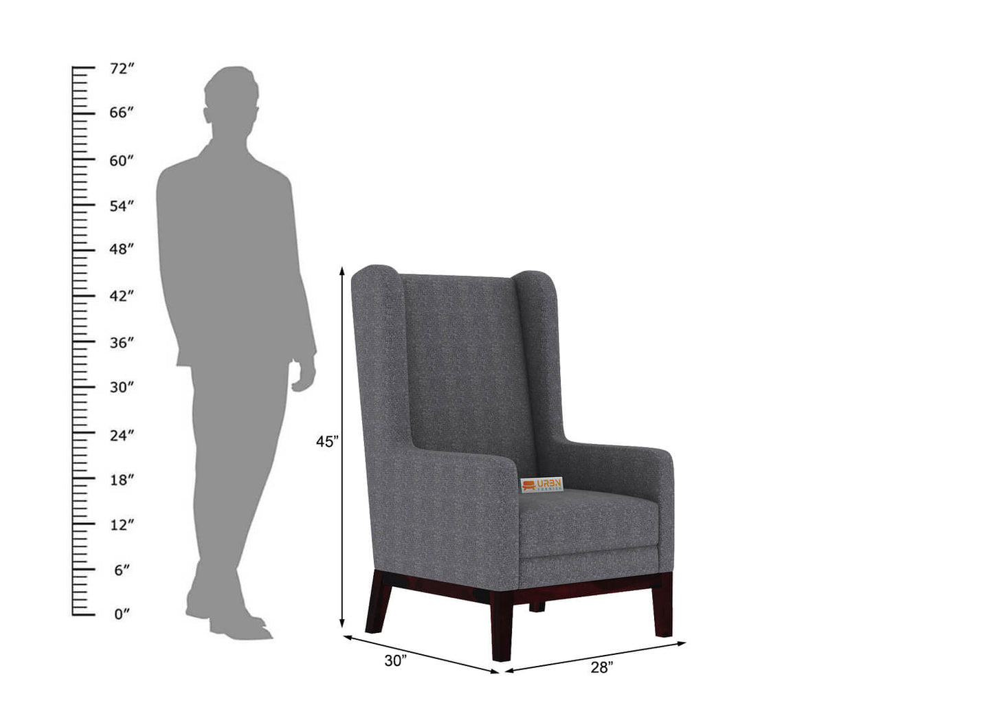 Indian Wingback Chair - Urbnfurnish