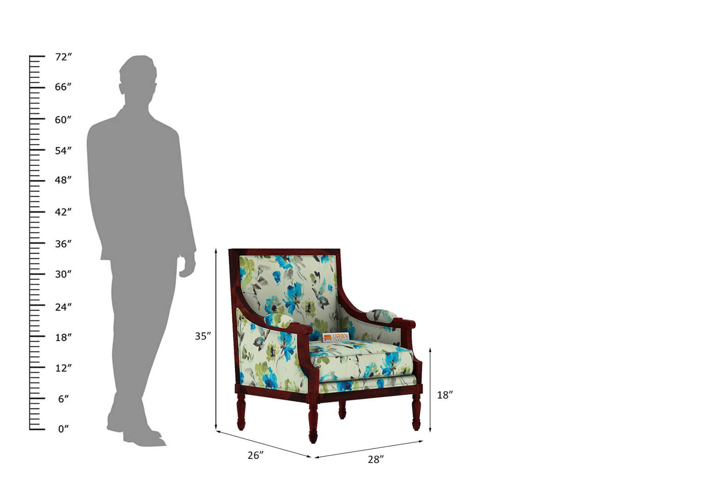 Irtysh Lounge Chair (Printed Fabric) - Urbnfurnish