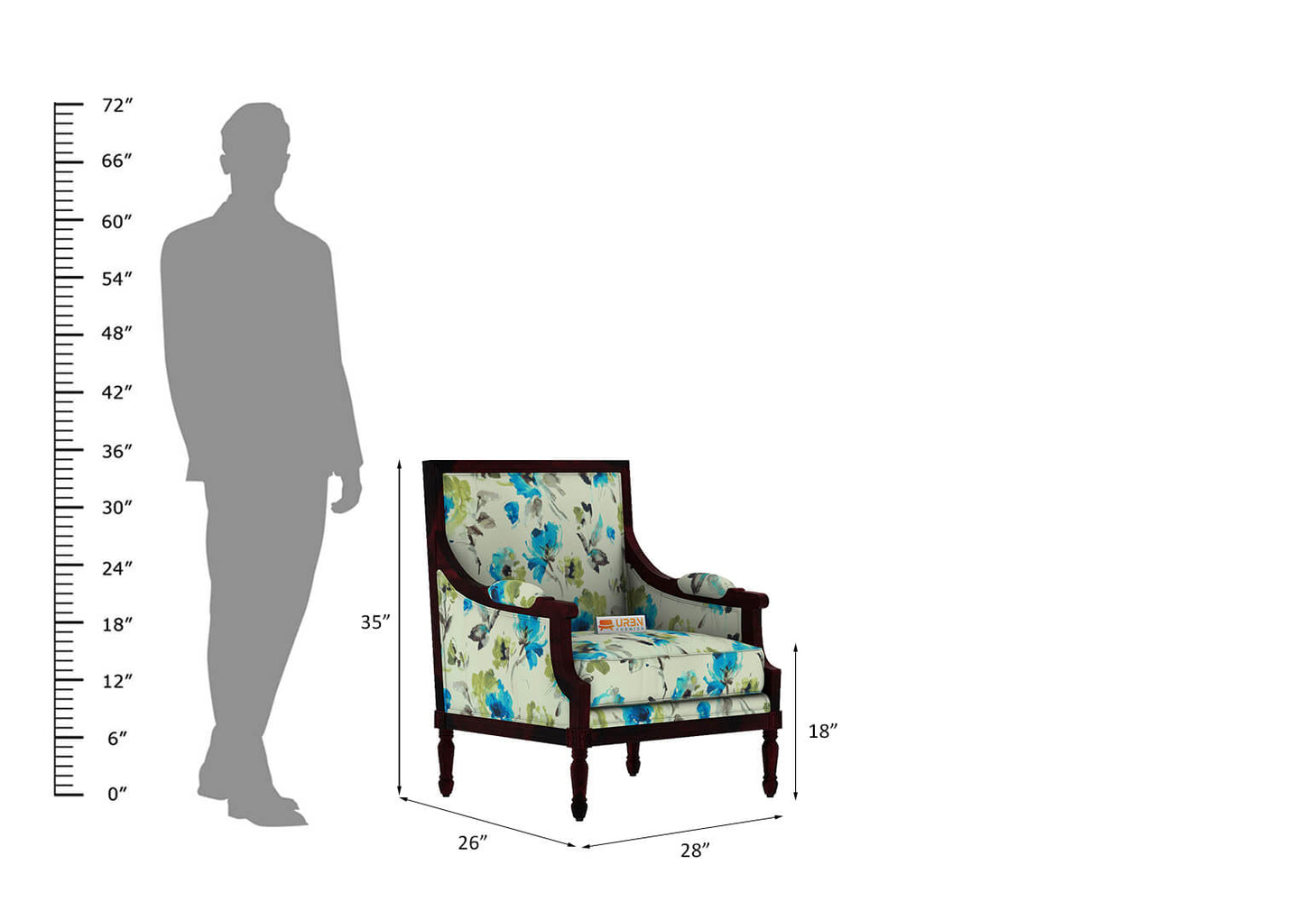 Irtysh Lounge Chair (Printed Fabric) - Urbnfurnish