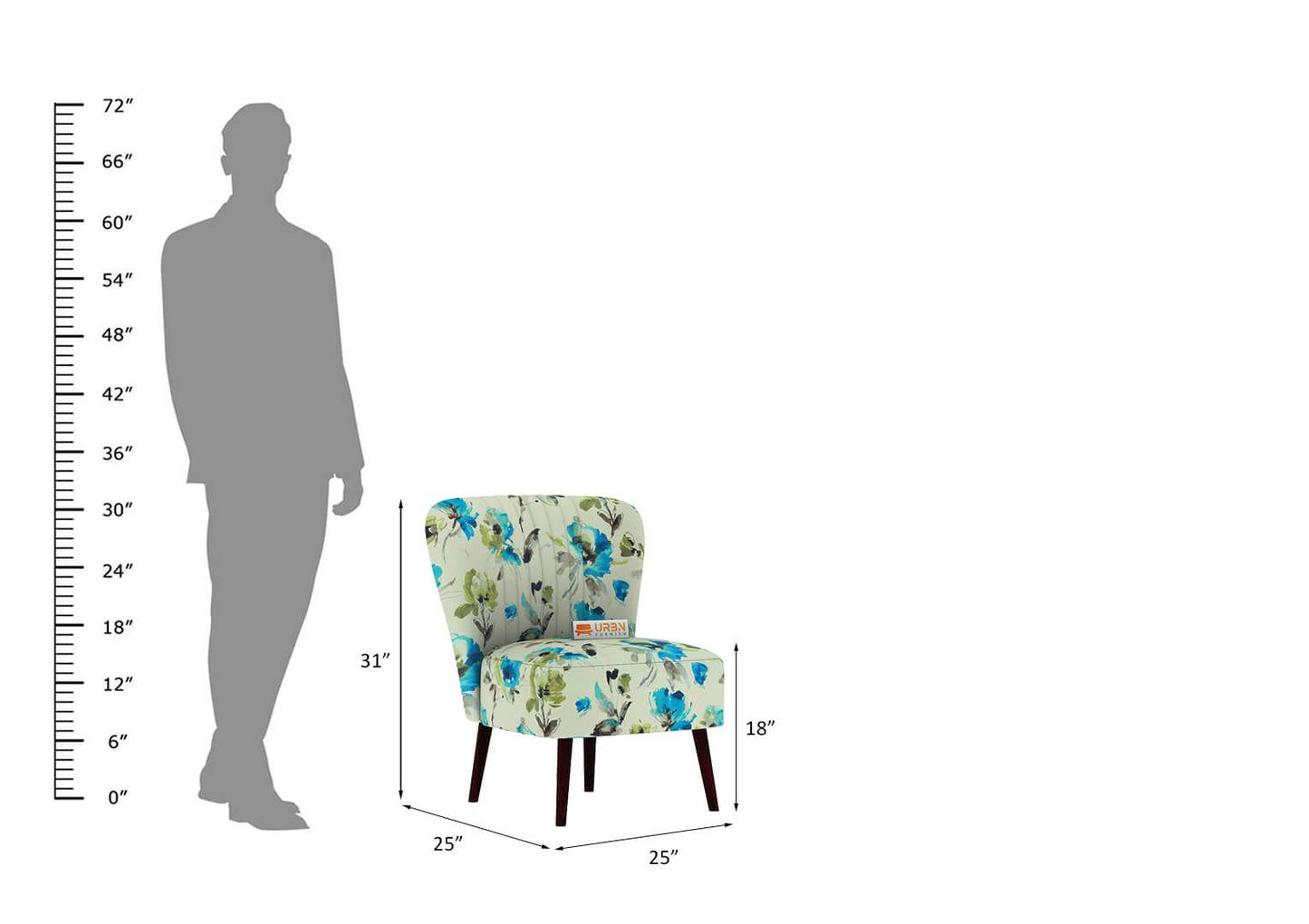 Jixi Lounge Chair (Printed Fabric) - Urbnfurnish