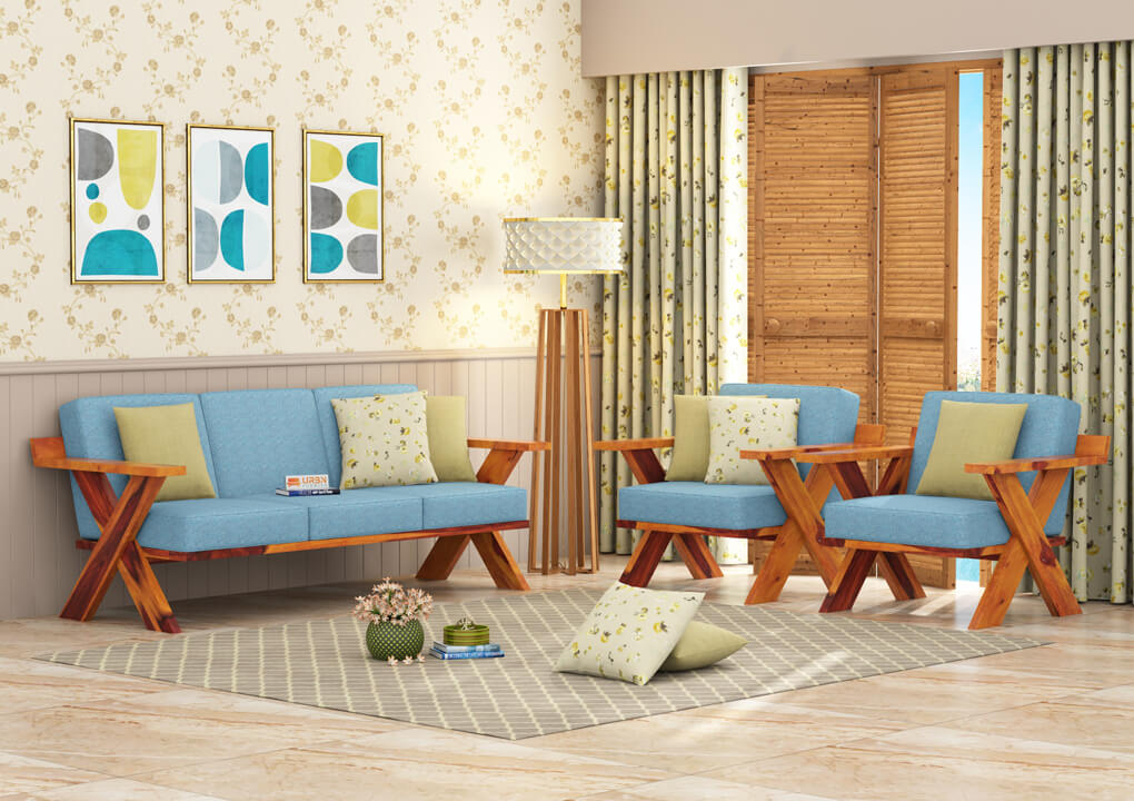 Lewis Wooden 3+1+1 Sofa Set - Urbnfurnish