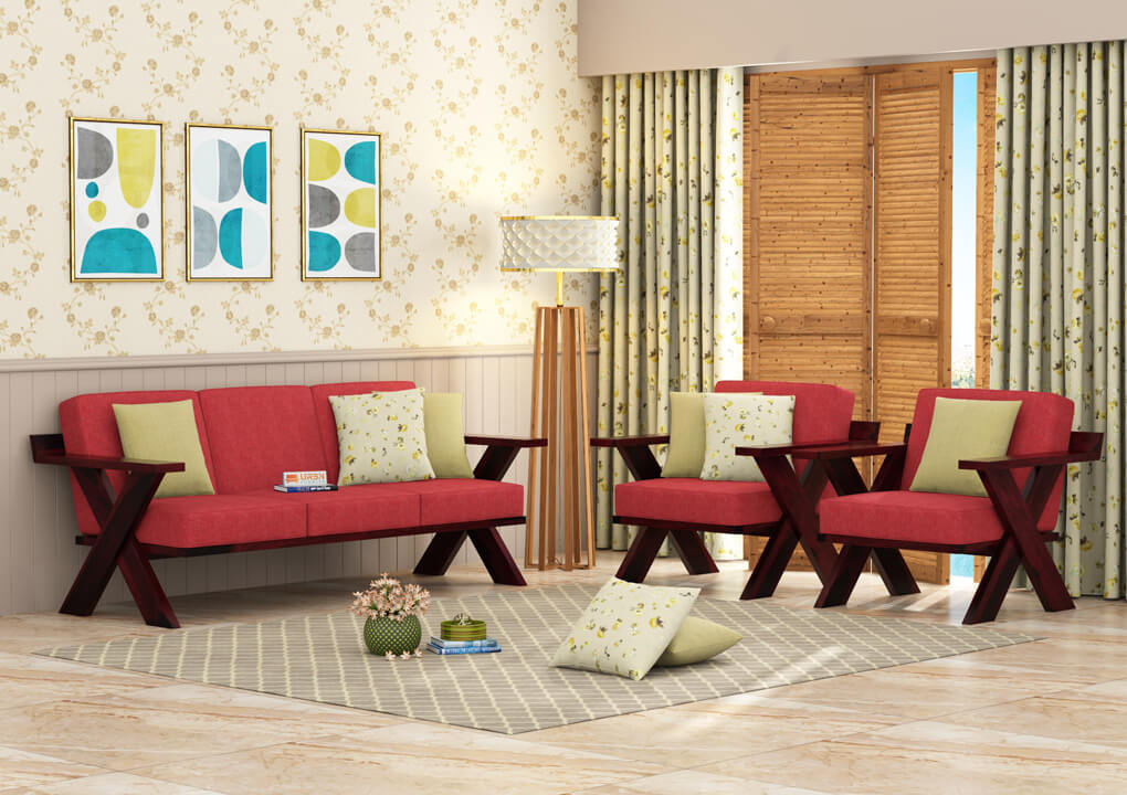 Lewis-Wooden-3-1-1-Sofa-Set-Walnut-Red_1