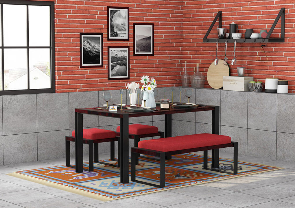 Milate-4-Seater-Dining-Set-With-Bench-Black-Walnut-Red_1