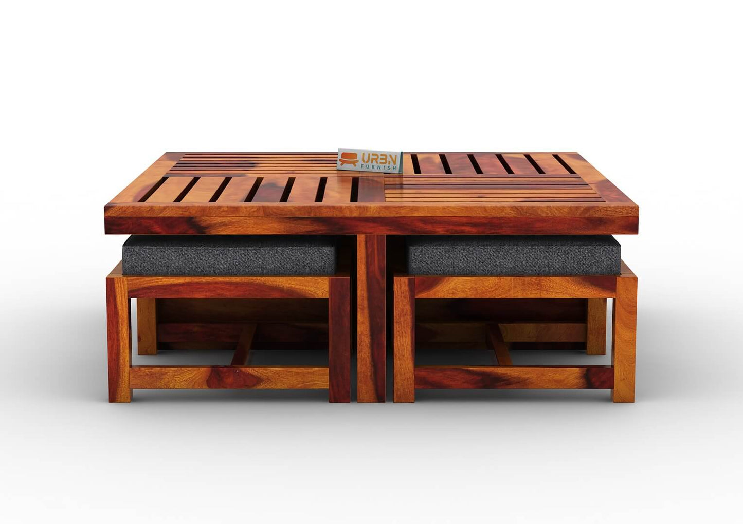 Paladin Coffee Table Set With Four Stools - Urbnfurnish