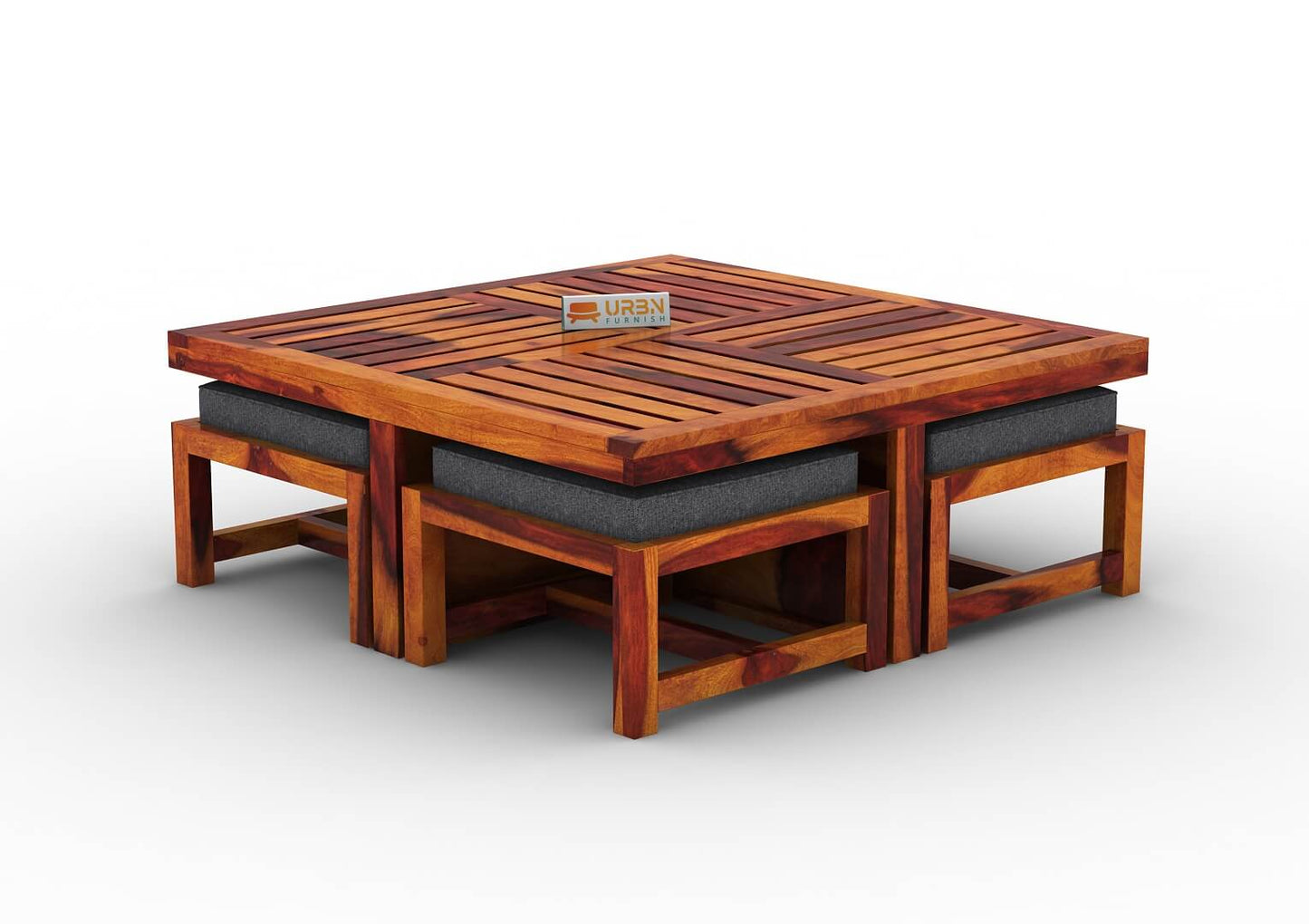 Paladin Coffee Table Set With Four Stools - Urbnfurnish
