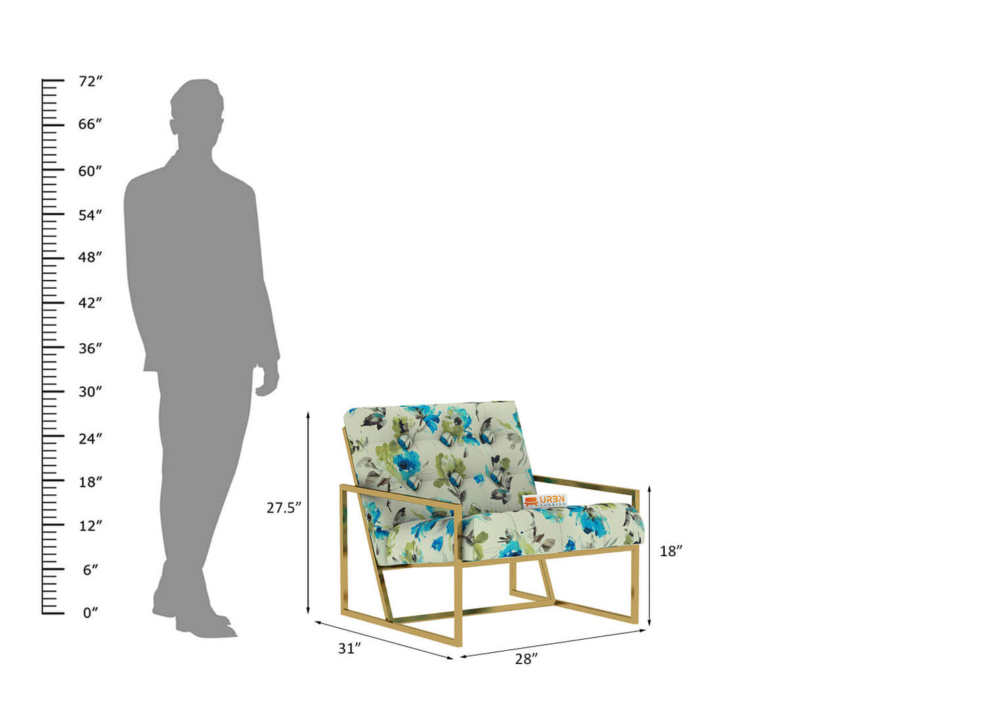 Parana Lounge Chair (Printed Fabric) - Urbnfurnish