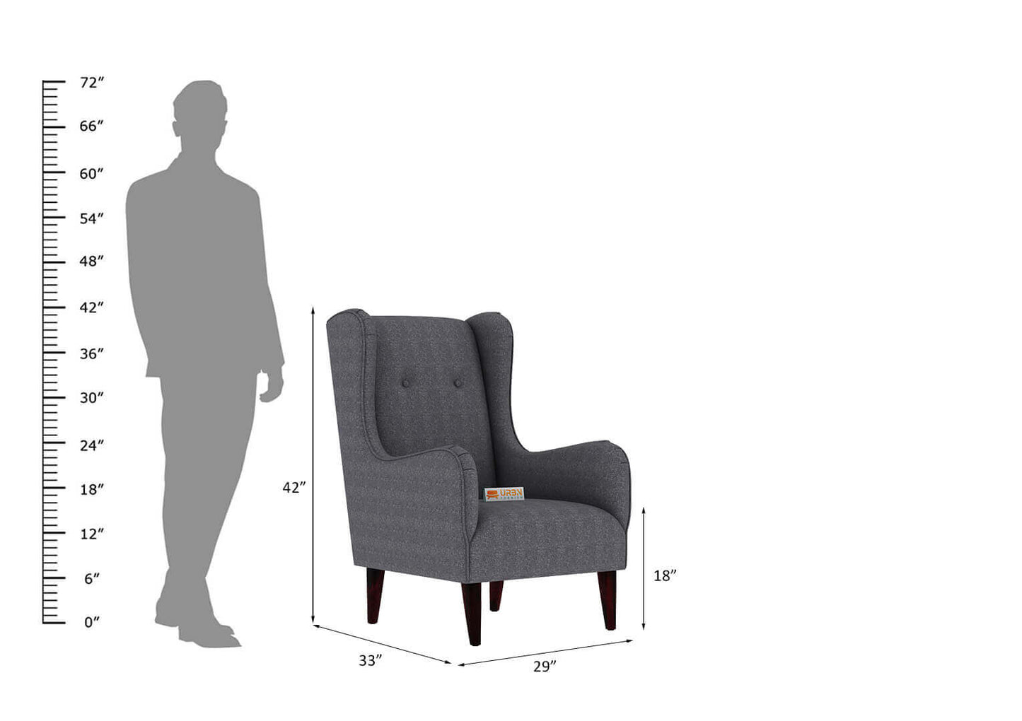 Pecos Wingback Chair - Urbnfurnish