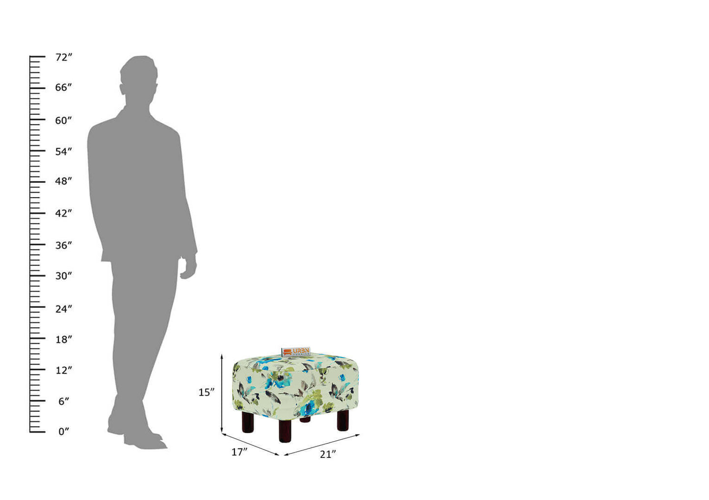 Ryla Ottoman (Printed Fabric) - Urbnfurnish