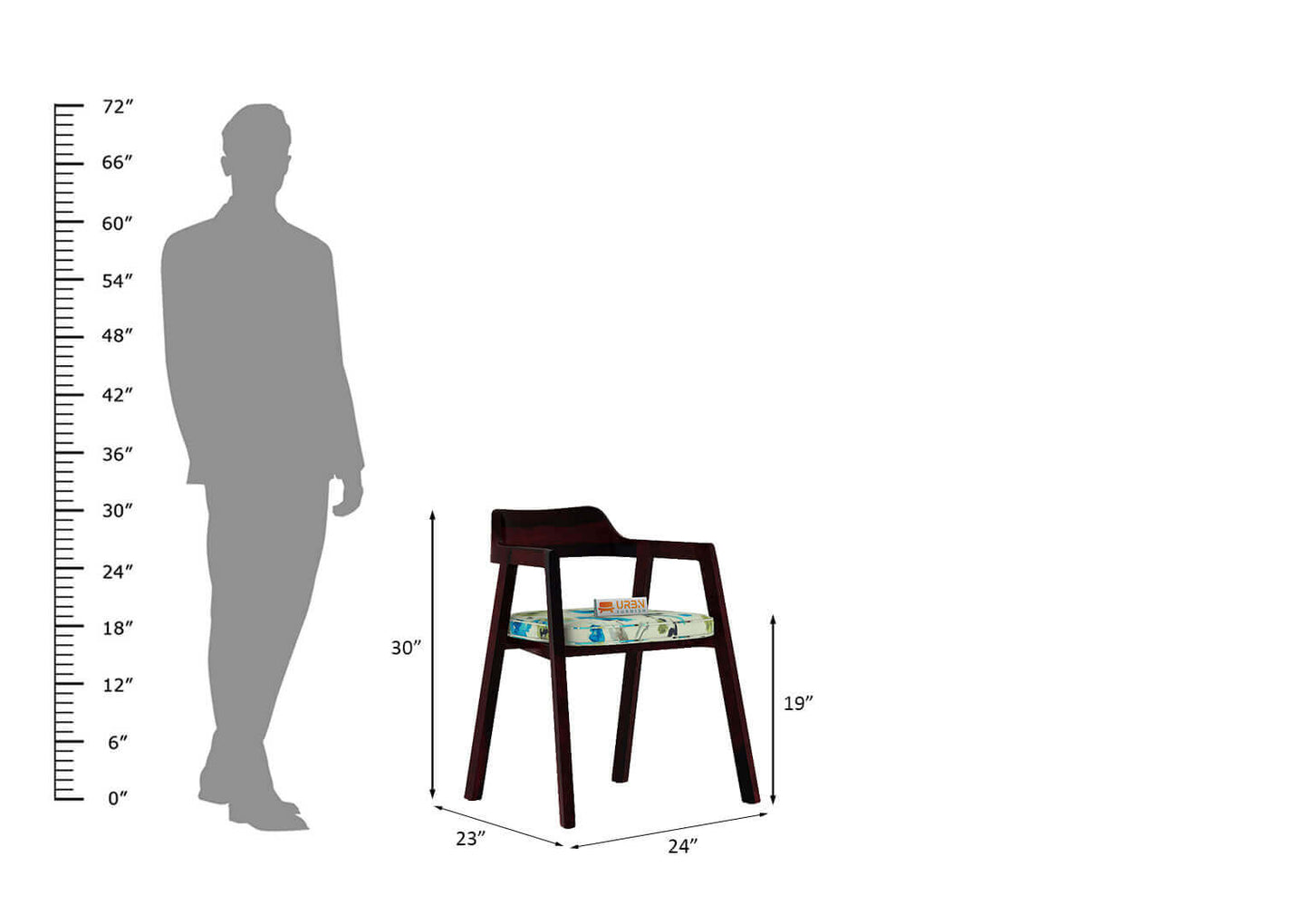Stylenush Arm Chair With Cushion Seat (Printed Fabric) - Urbnfurnish
