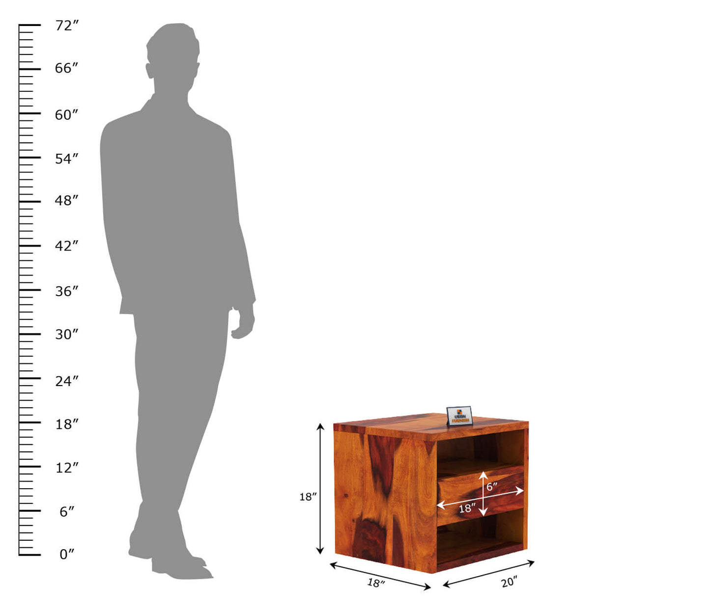Orate Modern Bedside Table - Stylish Nightstand for Bedroom Storage - Urbnfurnish