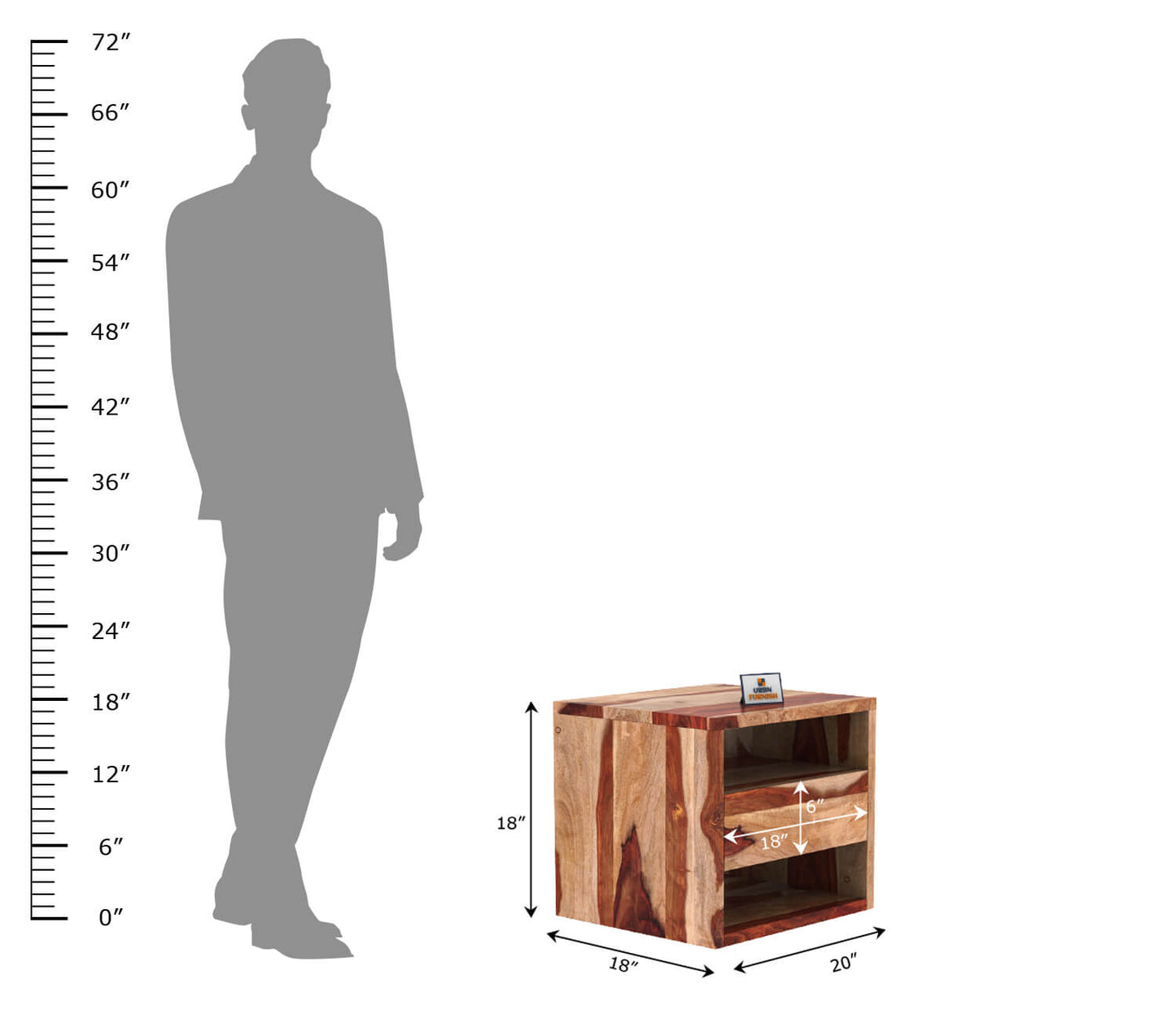 Orate Modern Bedside Table - Stylish Nightstand for Bedroom Storage - Urbnfurnish