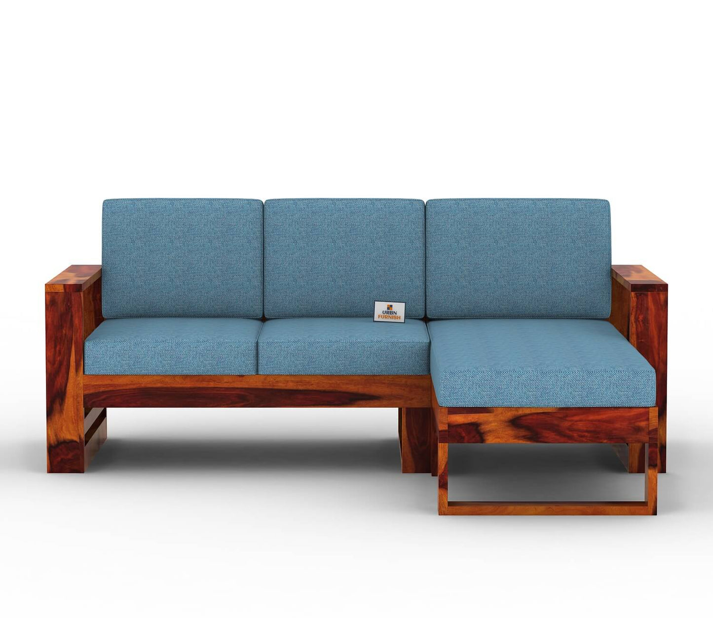 Orfeo L Shape Right Aligned Wooden Sofa - Urbnfurnish