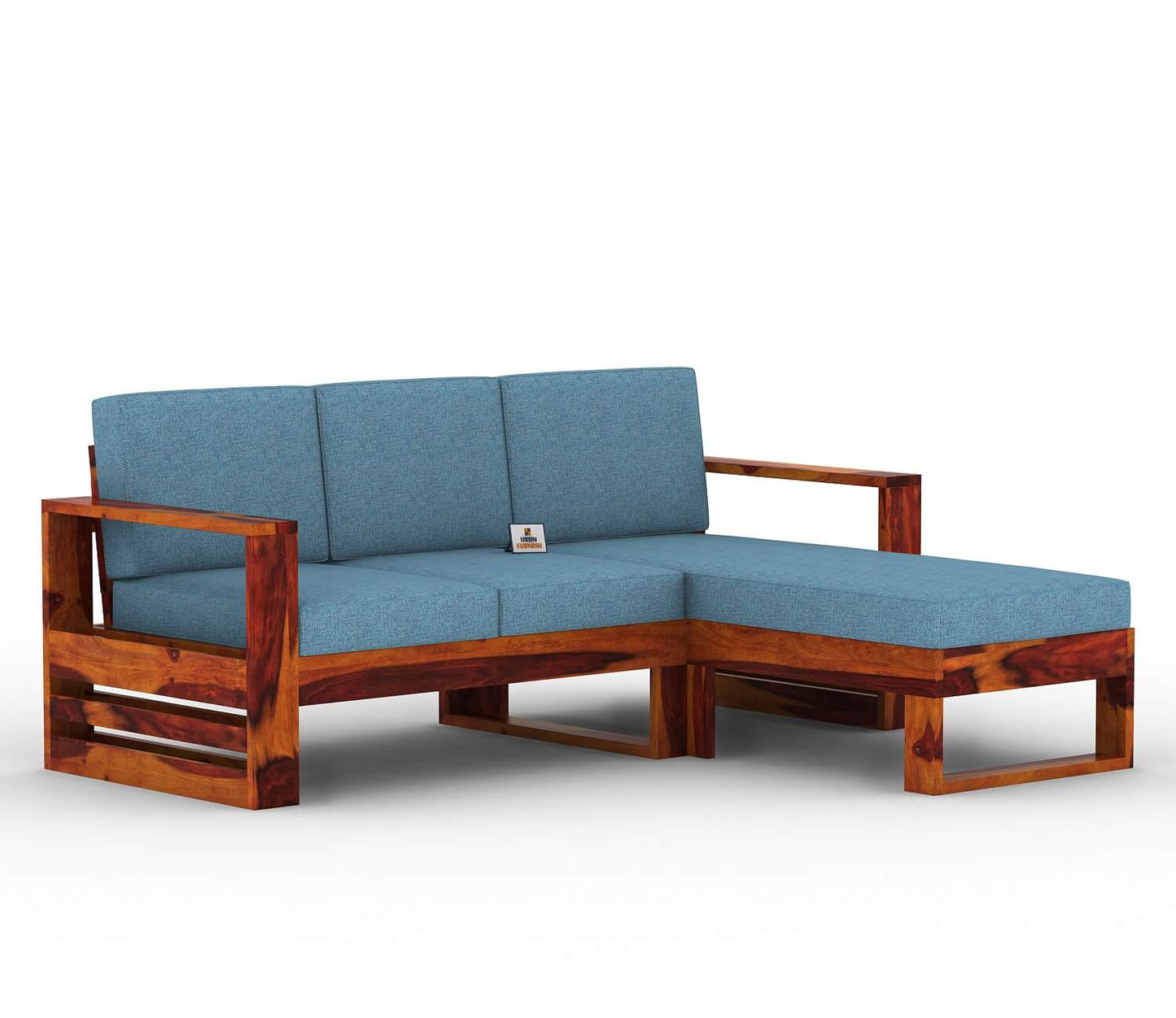 Orfeo L Shape Right Aligned Wooden Sofa - Urbnfurnish