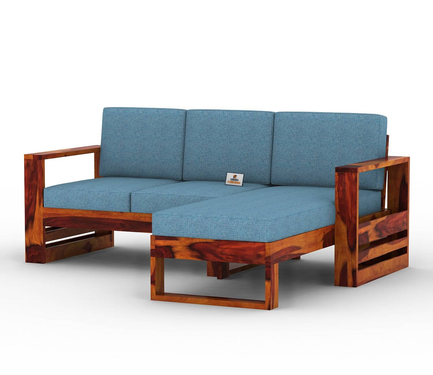 Orfeo L Shape Right Aligned Wooden Sofa - Urbnfurnish