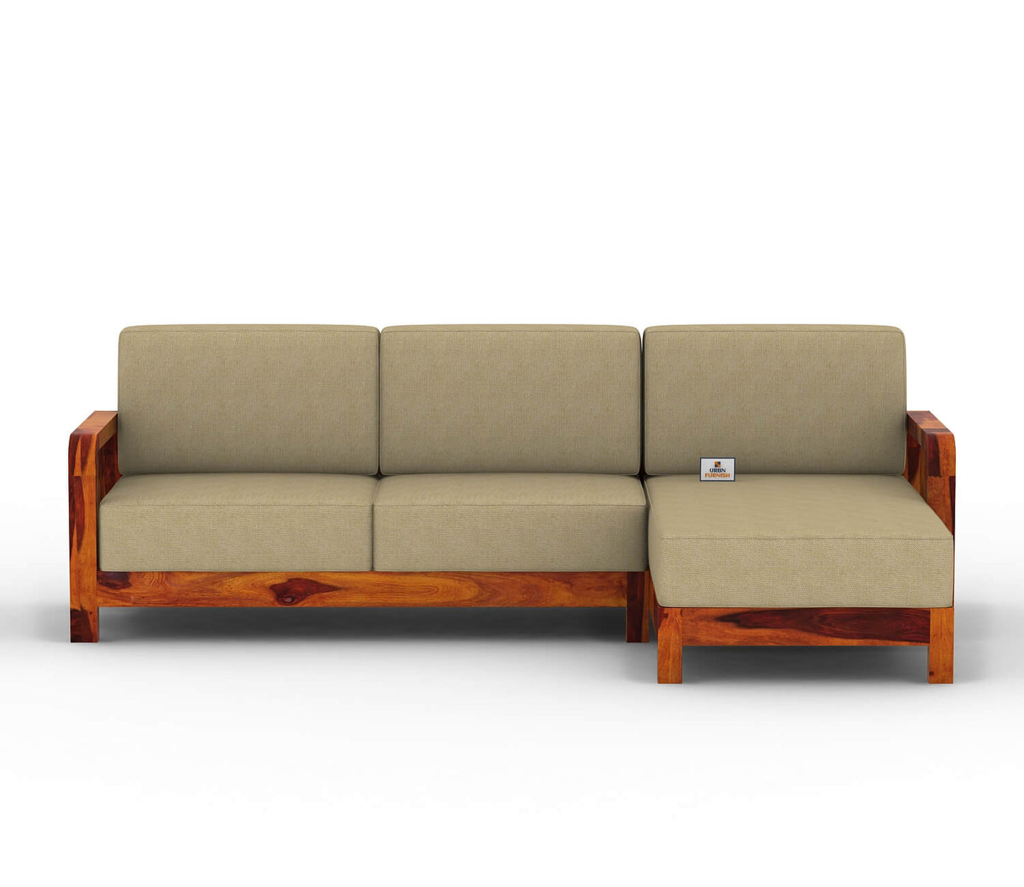 Icaro L Shape Right Aligned Wooden Sofa - Urbnfurnish