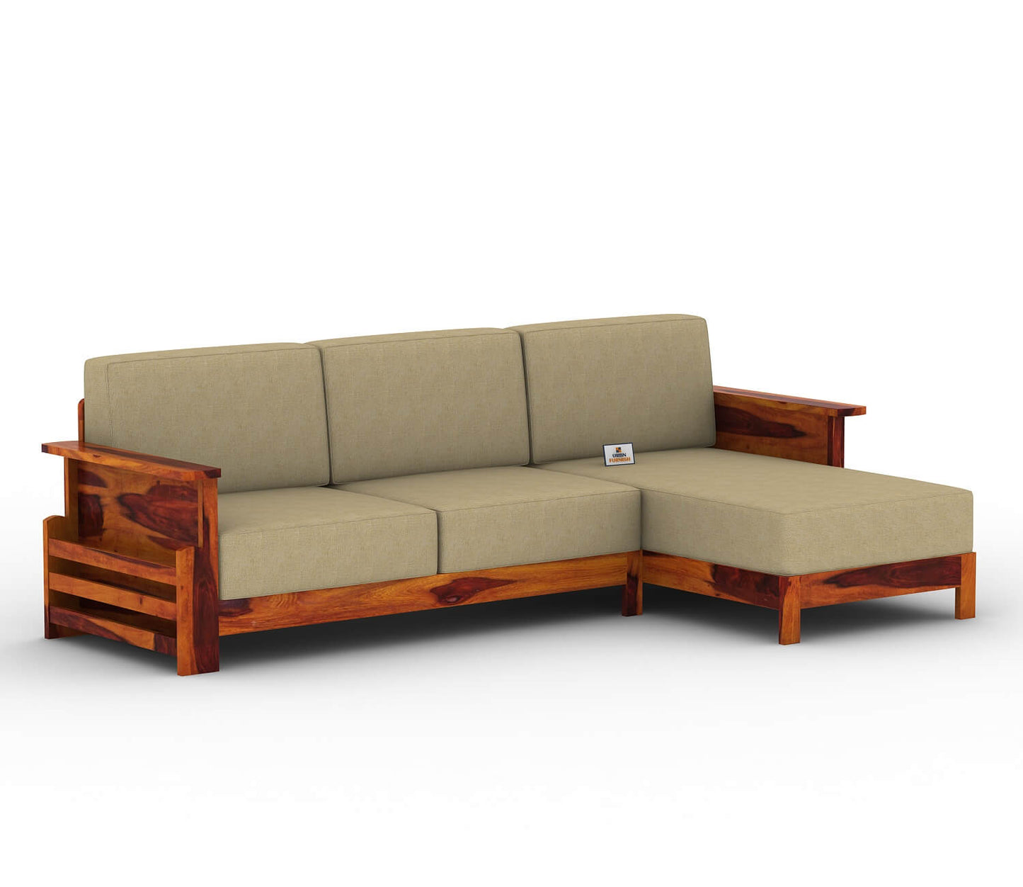Colosseo L Shape Right Aligned Wooden Sofa - Urbnfurnish