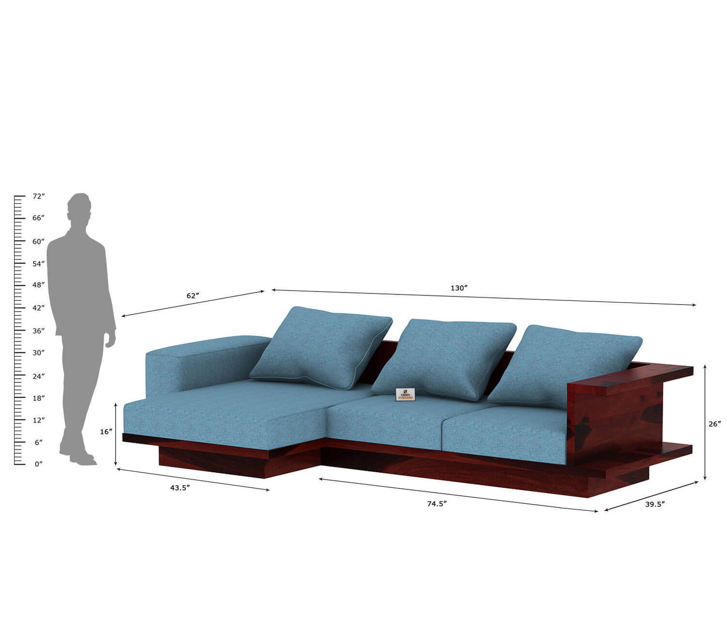 Notturno L Shape Left Aligned Sofa - Urbnfurnish