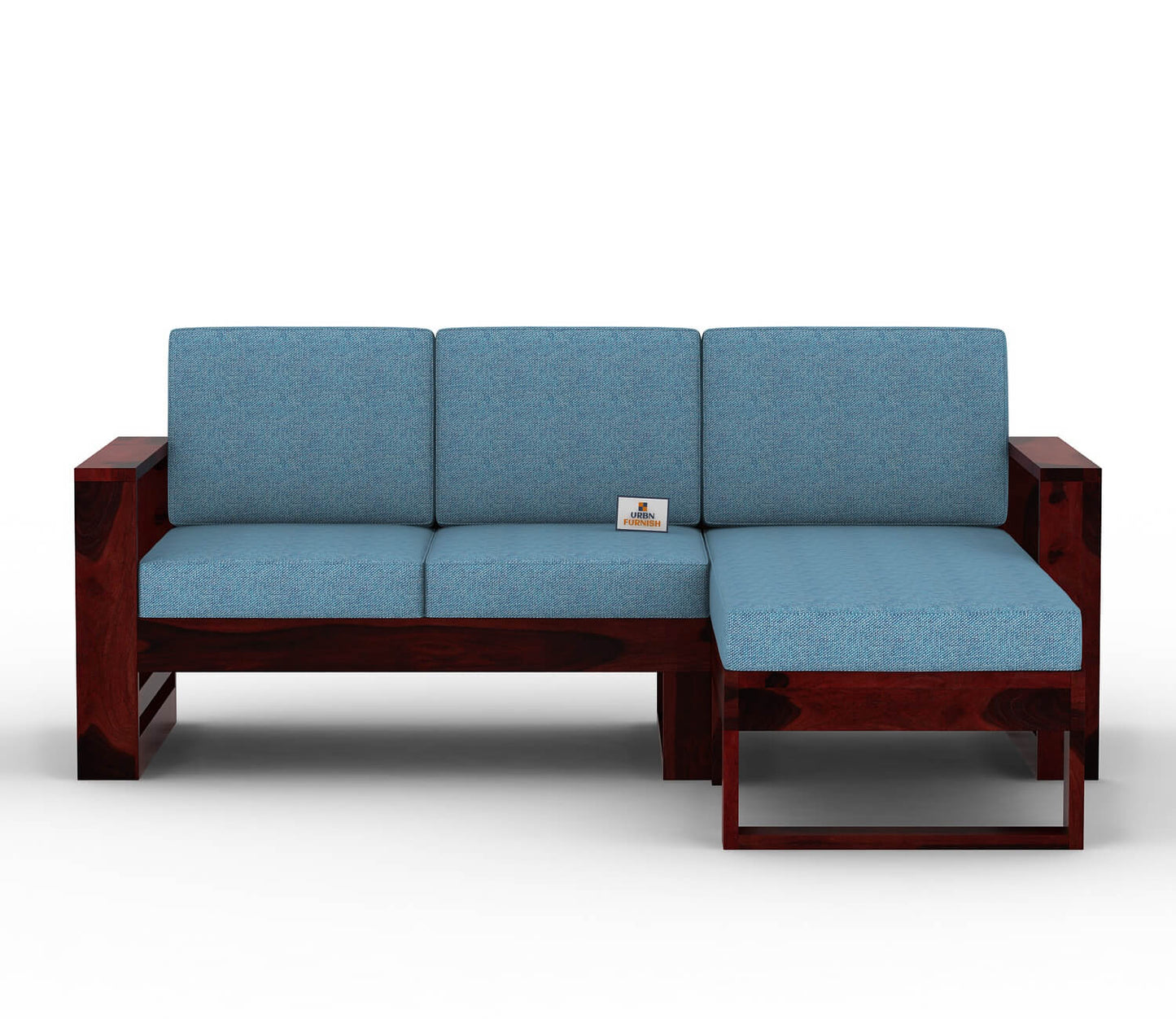 Orfeo L Shape Right Aligned Wooden Sofa - Urbnfurnish