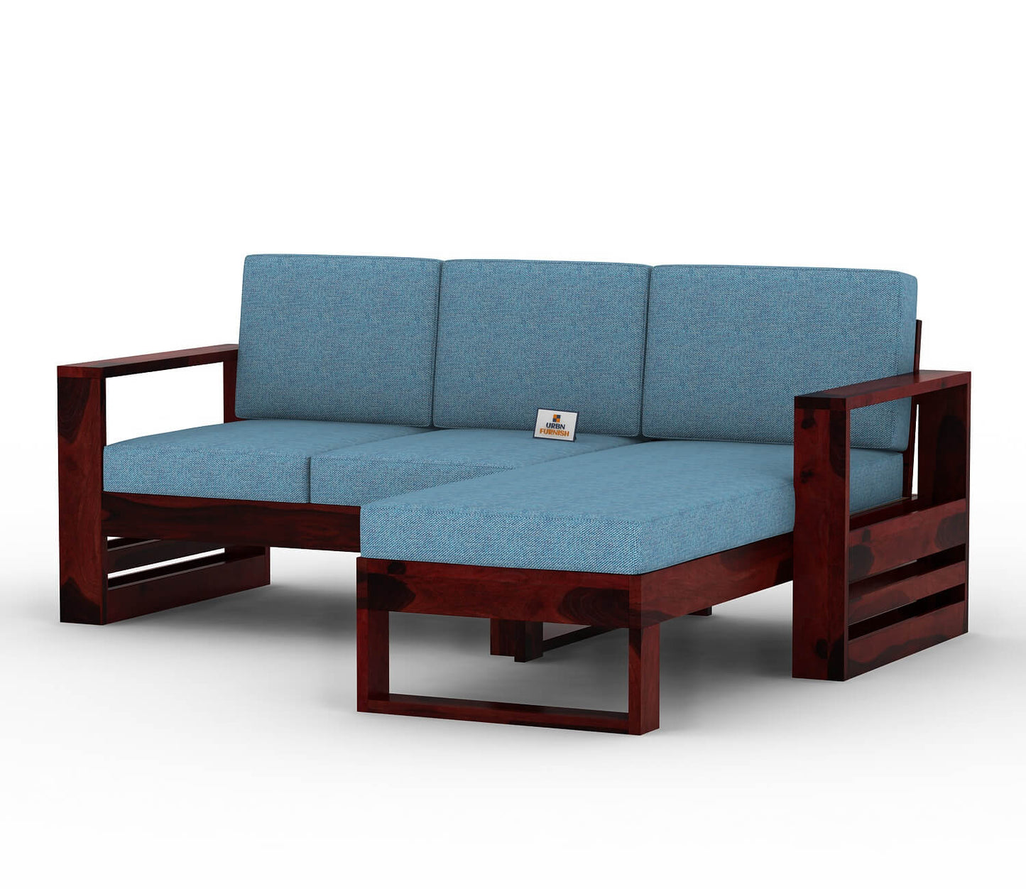 Orfeo L Shape Right Aligned Wooden Sofa - Urbnfurnish