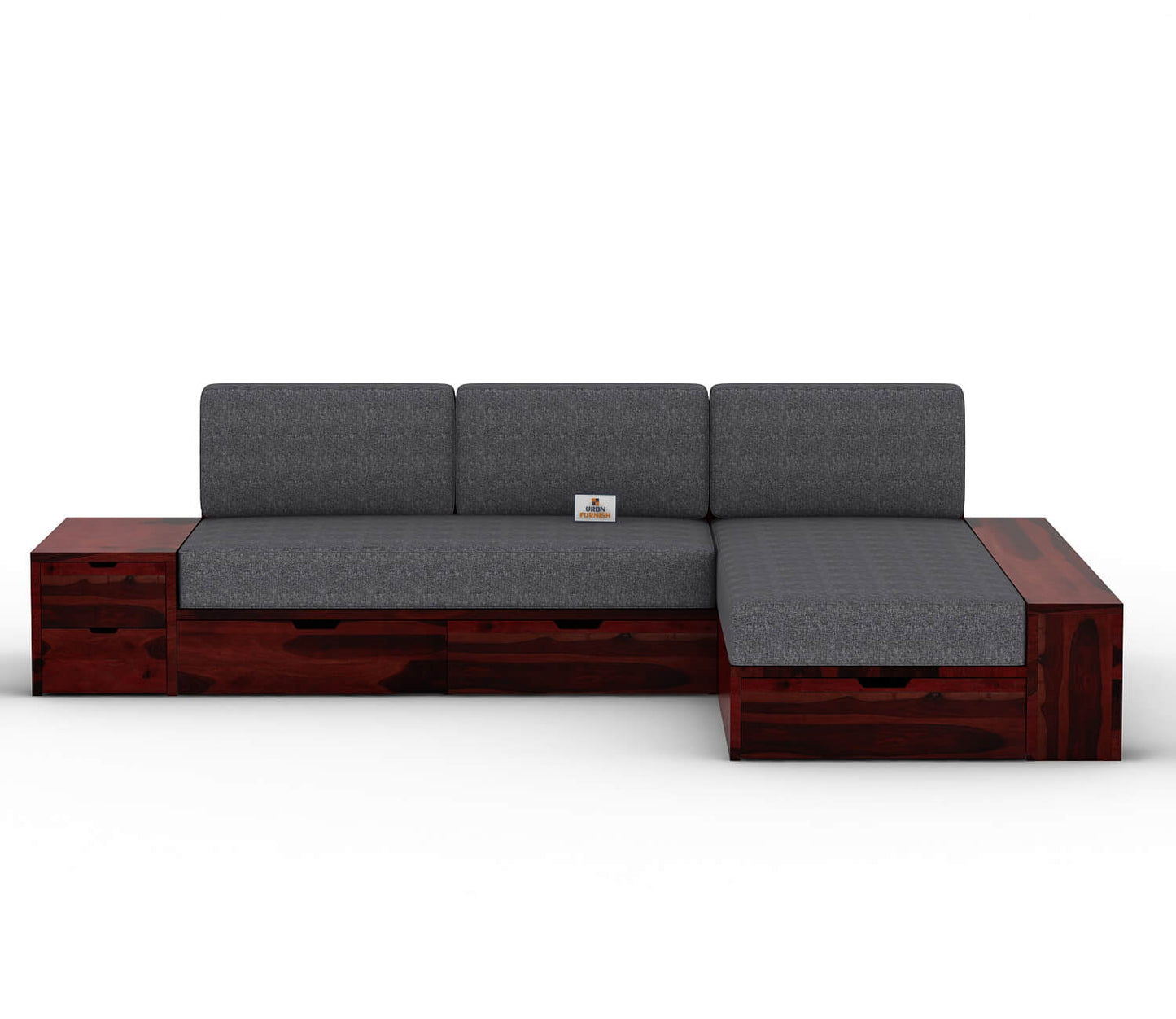 Respiro L Shape Wooden Sofa With Storage - Urbnfurnish